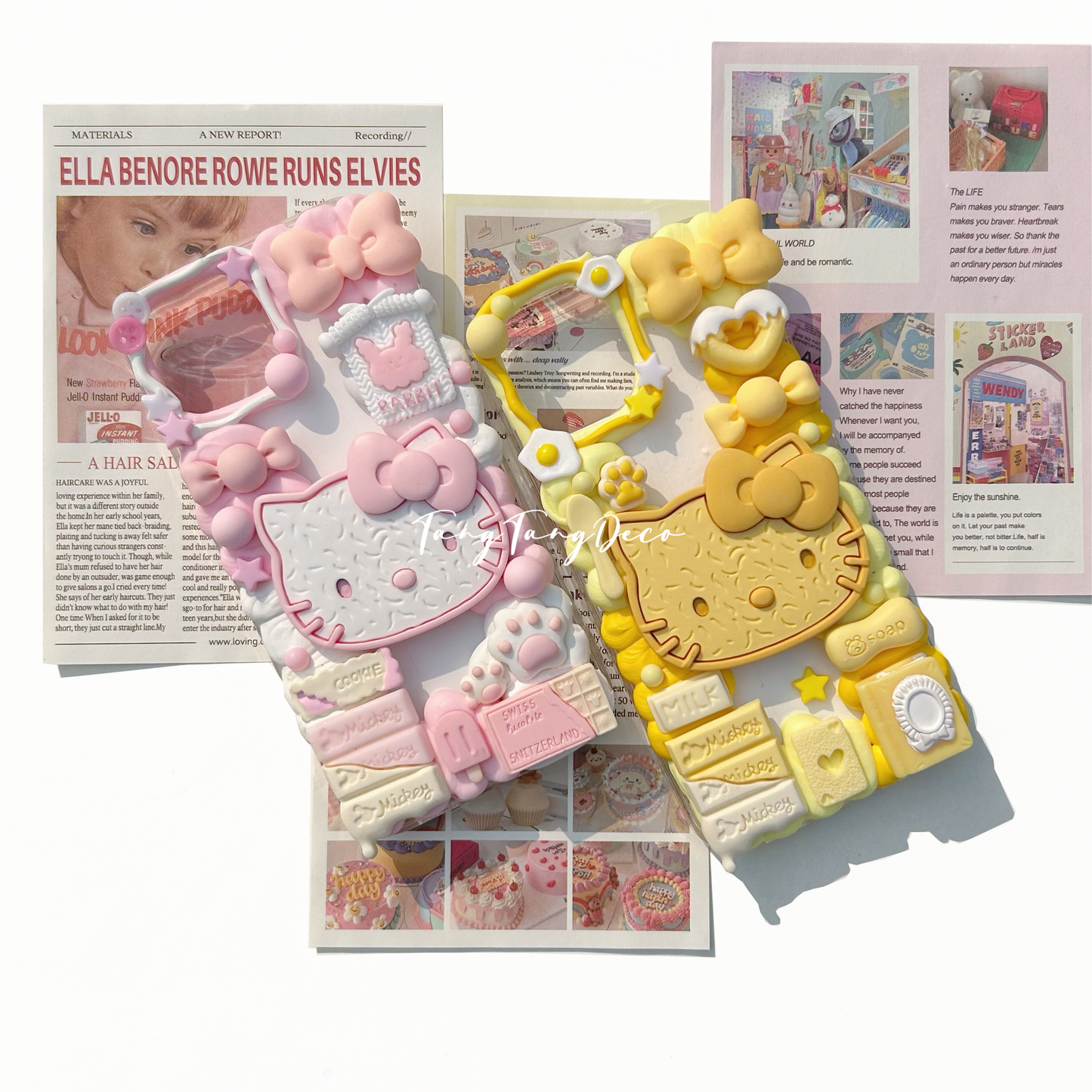 Yellow and Pink HelloKitty Cookie Phone Case