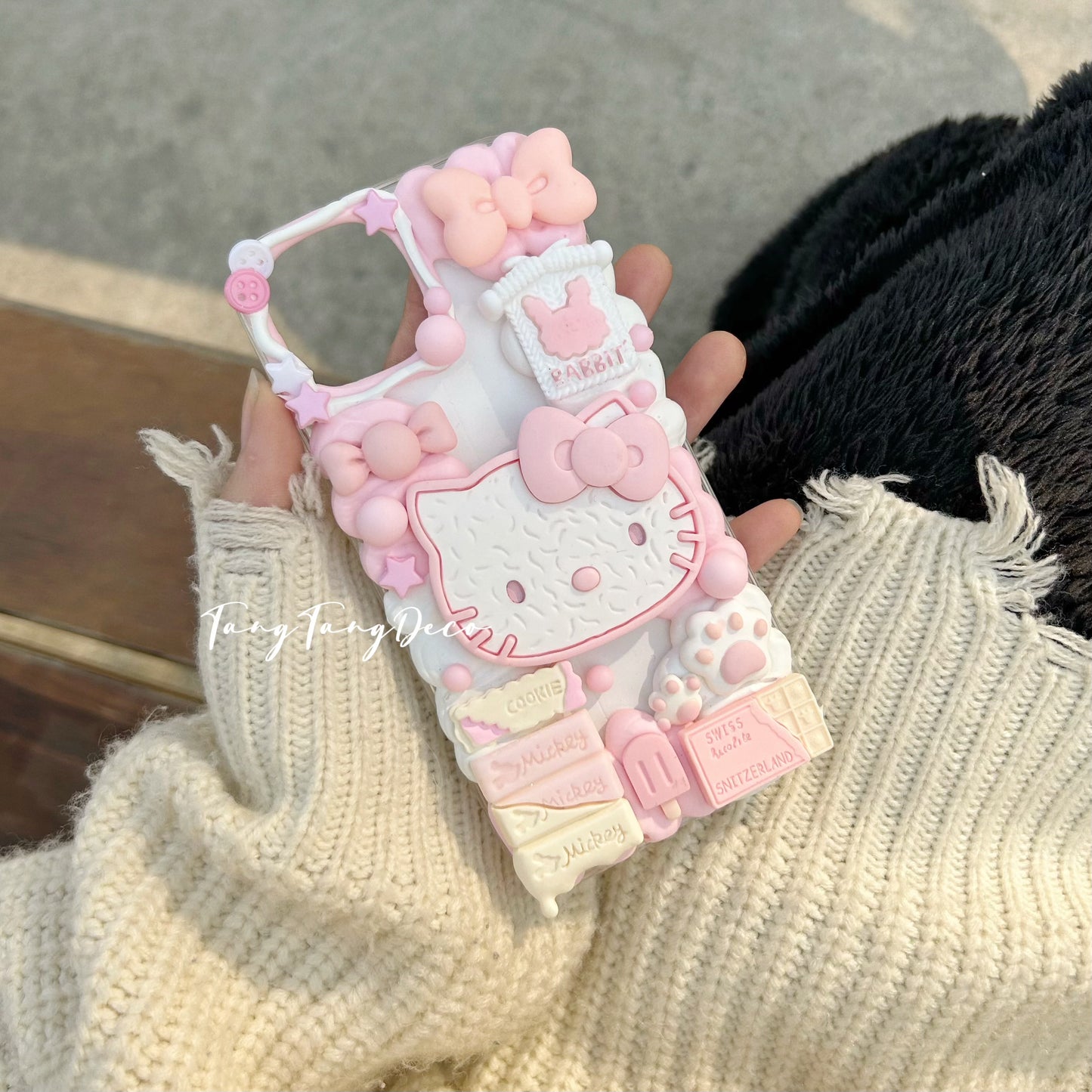 Yellow and Pink HelloKitty Cookie Phone Case